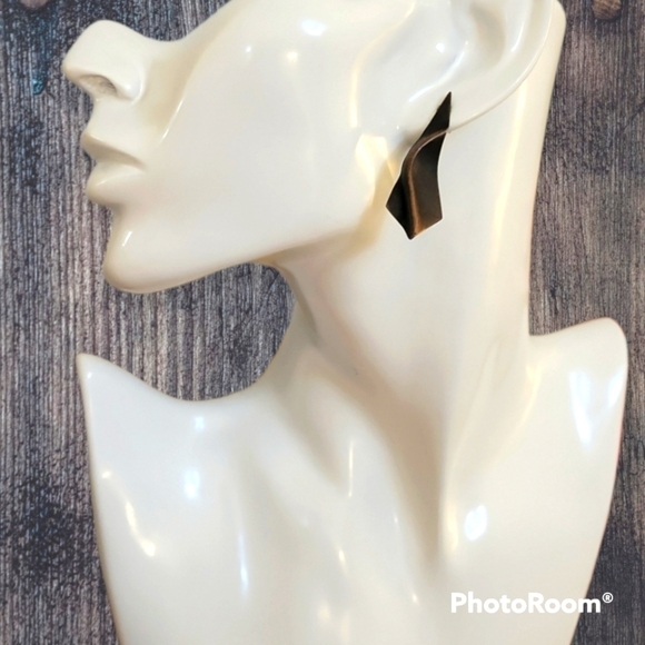 Vintage Jewelry - 3/$30 VTG Copper Metal Abstract Bent Post Earrings